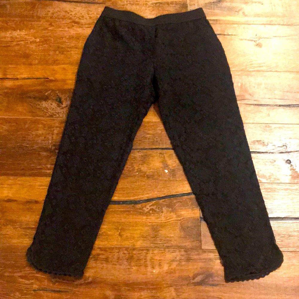 Club Monaco Embroidered Black Pants
